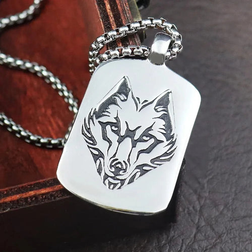 Collier plaque de Fenrir "La force est éternelle"