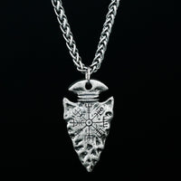 Collier pointe de lance Viking - Symbole Vegvisir