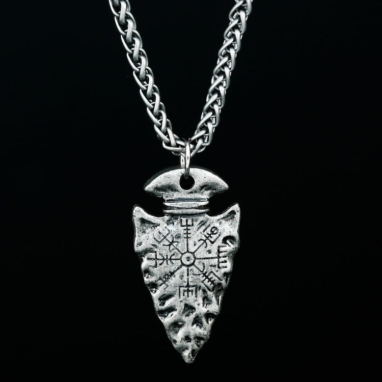 Collier pointe de lance Viking - Symbole Vegvisir