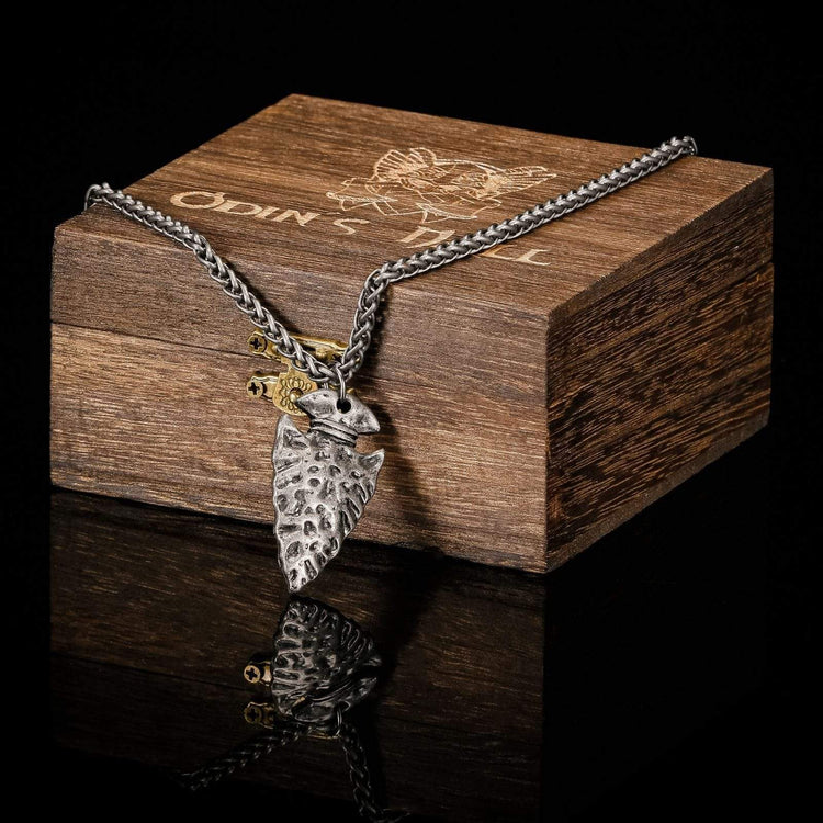 Collier pointe de lance Viking - Symbole Vegvisir