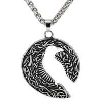 Collier silhouette du corbeau d'Odin