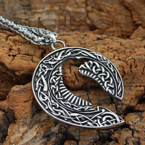 Collier silhouette du corbeau d'Odin