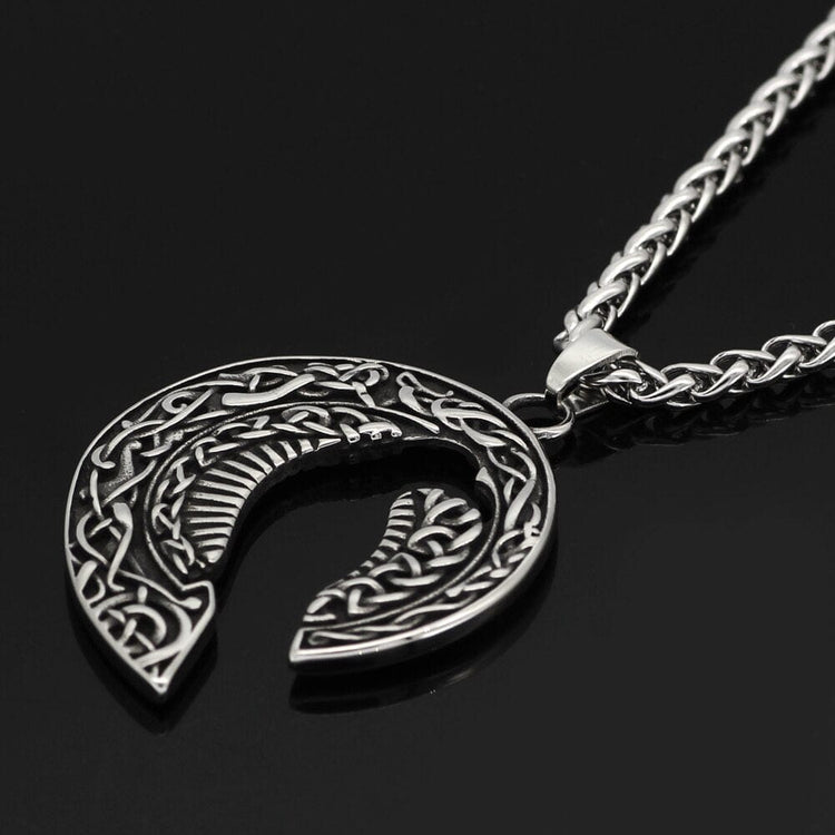 Collier silhouette du corbeau d'Odin