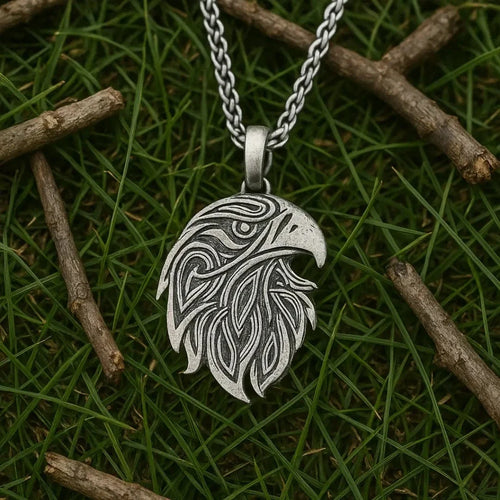 Collier tête du corbeau d'Odin
