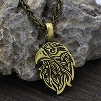 Collier tête du corbeau d'Odin