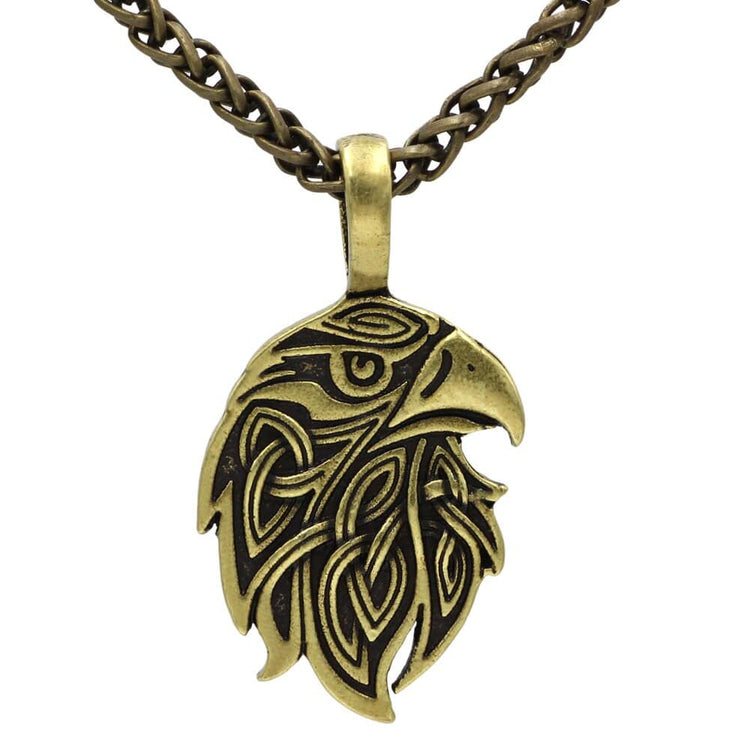 Collier tête du corbeau d'Odin
