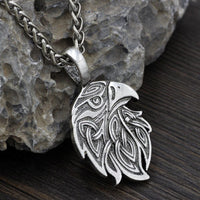 Collier tête du corbeau d'Odin