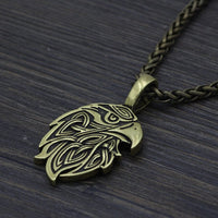 Collier tête du corbeau d'Odin