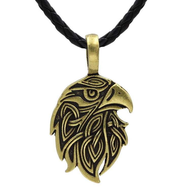 Collier tête du corbeau d'Odin