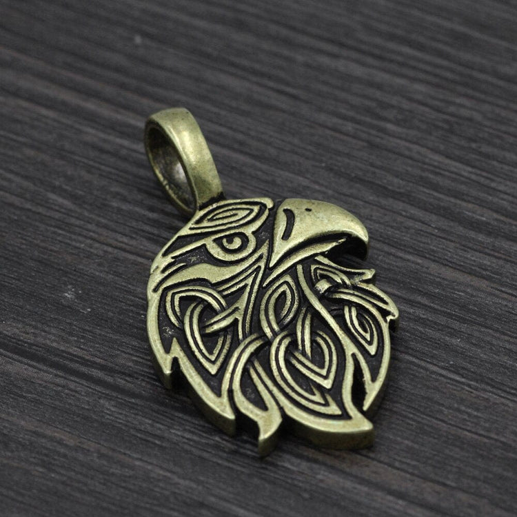 Collier tête du corbeau d'Odin