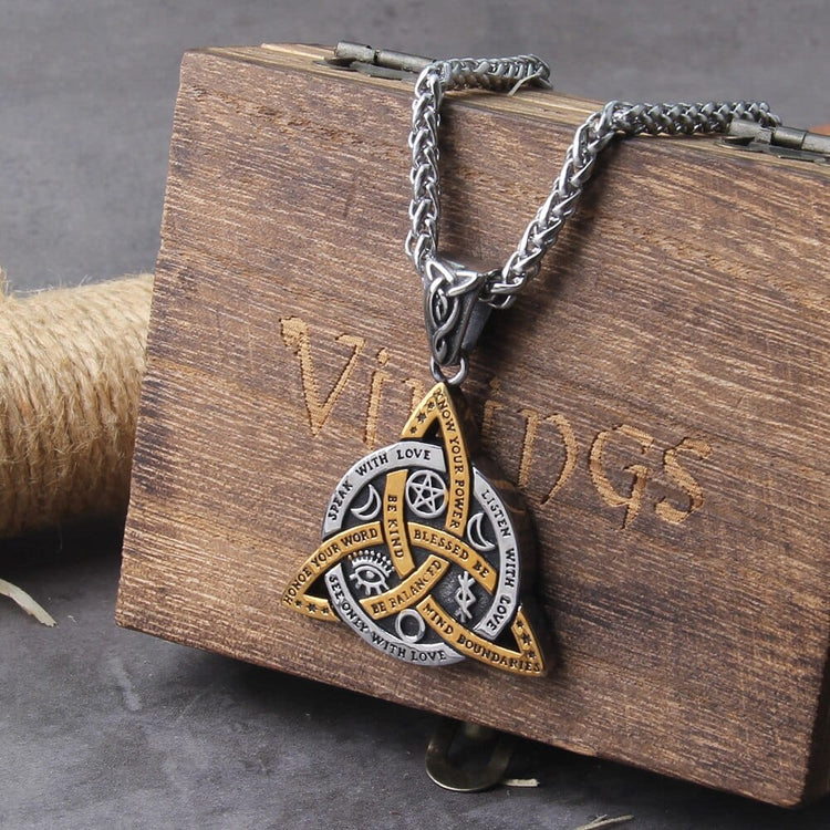 Collier Viking \"Collier des Commandements de la Triquetra\"