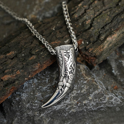 Collier viking dent de Fenrir le loup géant