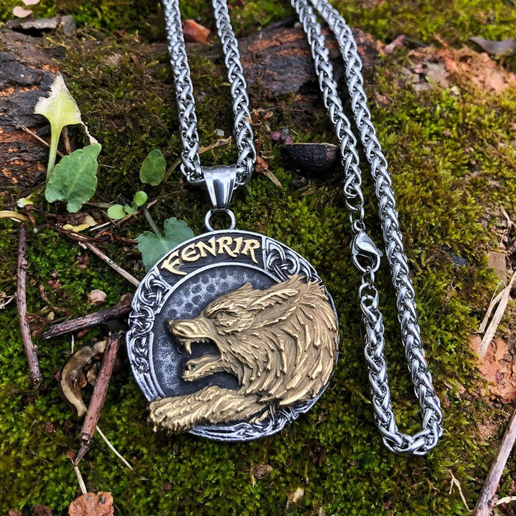 Collier viking du loup Fenrir