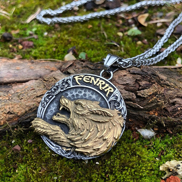 Collier viking du loup Fenrir