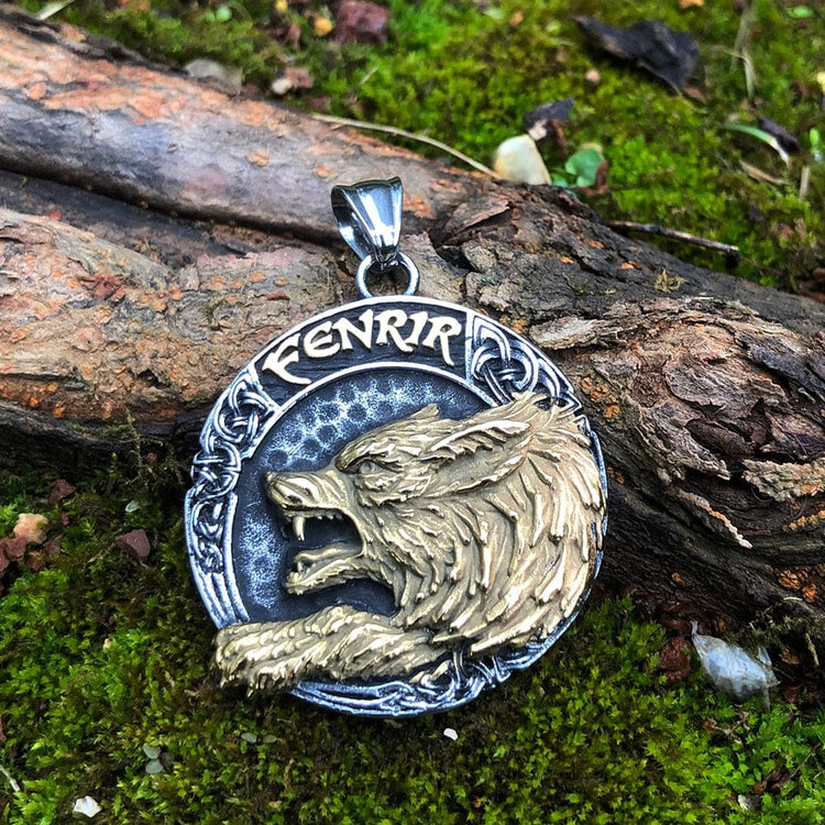 Collier viking du loup Fenrir