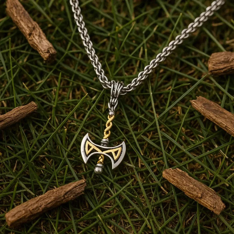 Collier Viking - Hache Viking Dorée