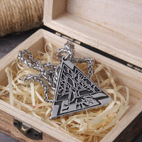 Collier Viking \"Lien des Mondes: Pendentif Yggdrasil Valknut\"