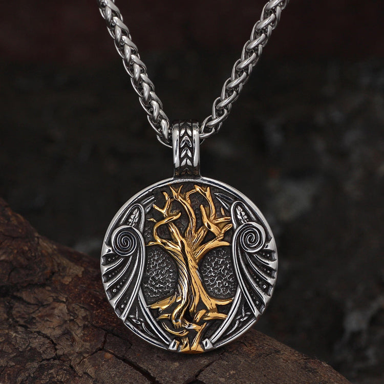 Collier Viking \"Pendentif de l'Arbre des Mondes\"