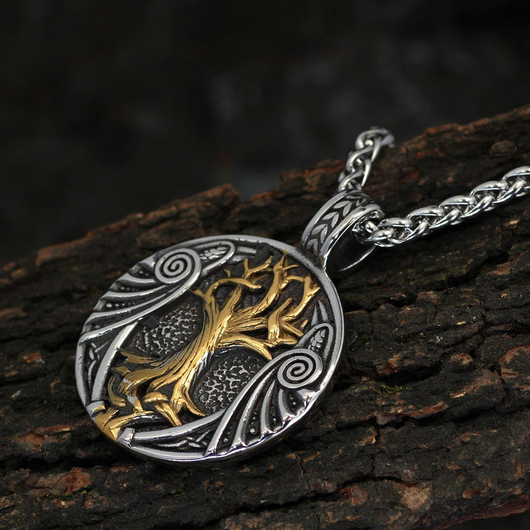 Collier Viking \"Pendentif de l'Arbre des Mondes\"