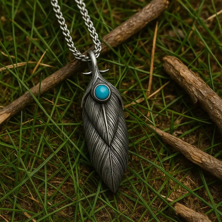 Collier viking plume éternelle