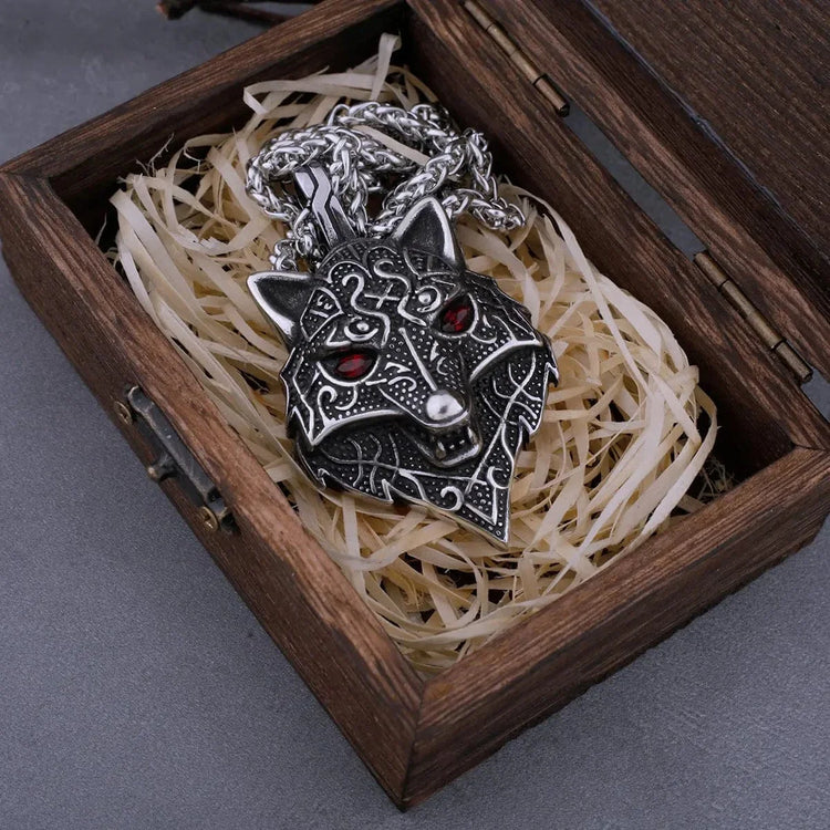 Collier viking tête de Fenrir