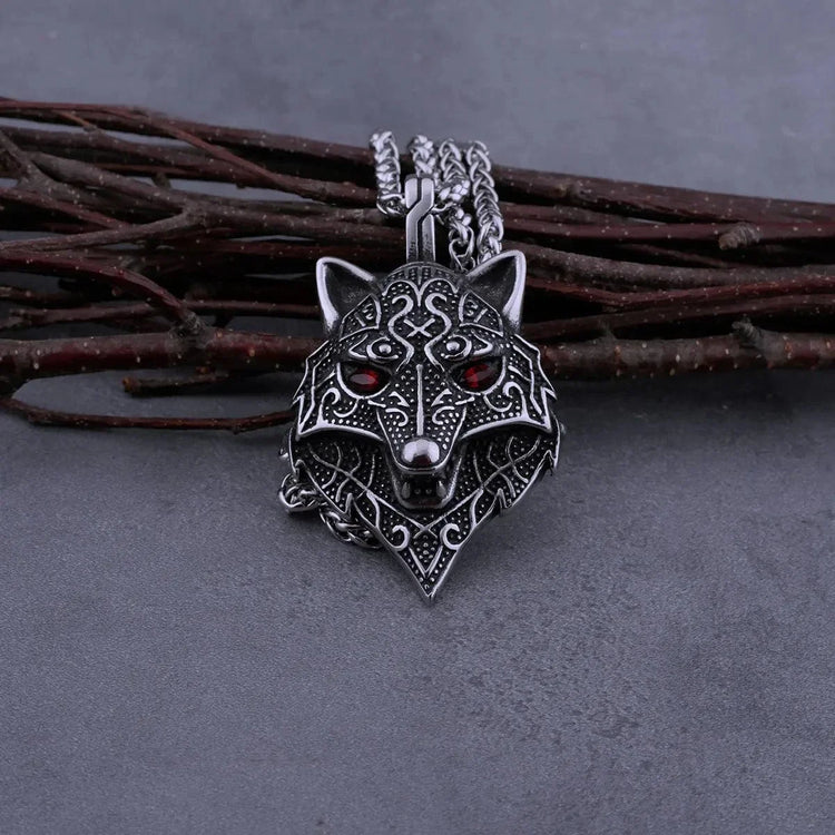 Collier viking tête de Fenrir