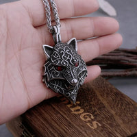 Collier viking tête de Fenrir