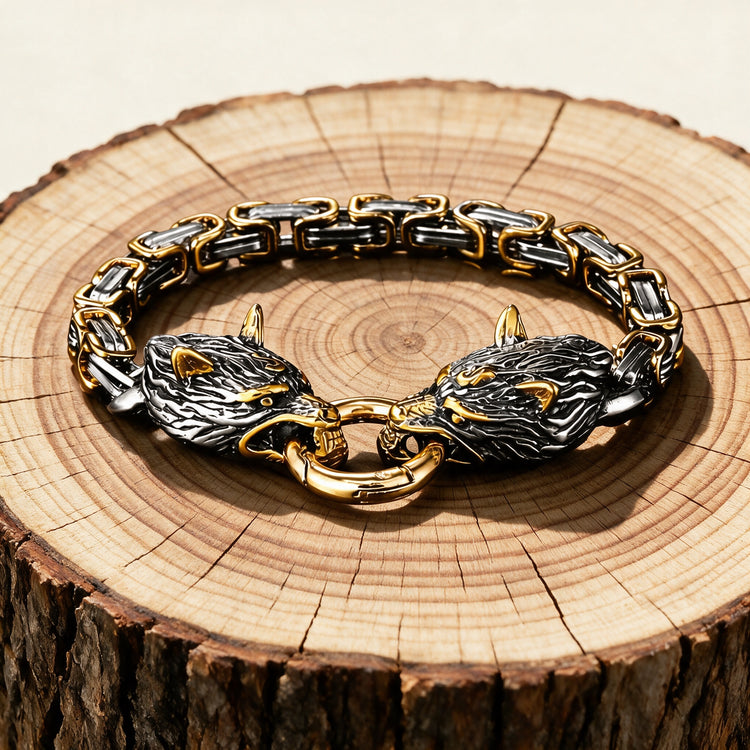 Bracelet Loup Géant Doré - Fenrir