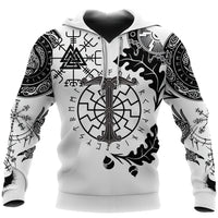 Hoodie Viking \"Hoodie Énigme Runique et Vegvisir\"