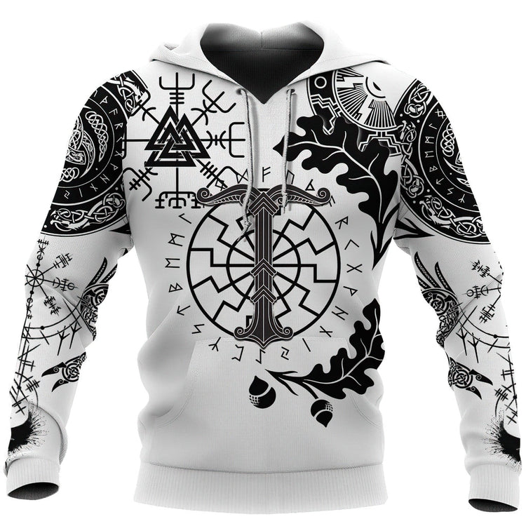 Hoodie Viking \"Hoodie Énigme Runique et Vegvisir\"