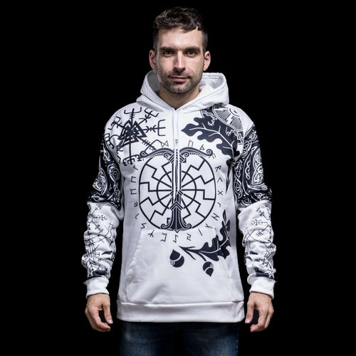 Vêtement Hoodie Viking "Hoodie Énigme Runique et Vegvisir" - Odins Hall