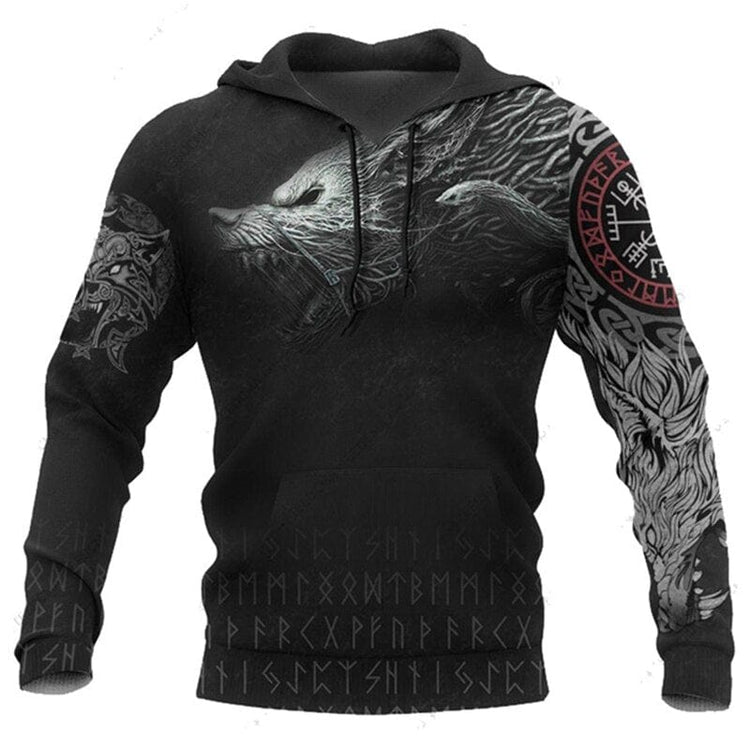 Hoodie Viking \"Le Chemin du Loup Légendaire\"