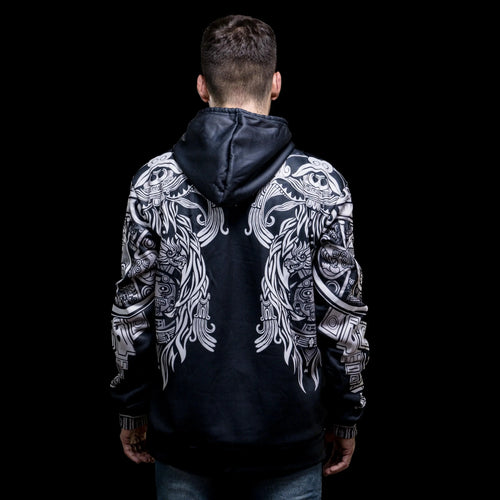 Vêtement Hoodie VIking "Nouvelles visions d' Huginn et Muninn" - Odins Hall