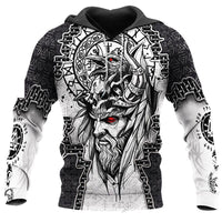 Hoodie Viking \"Regard de corbeau d'Odin\"