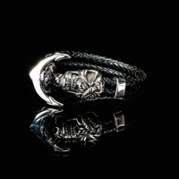 Bracelet Viking crâne de marin en cuir