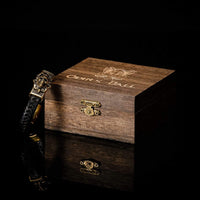 Bracelet Viking Tête de mort en cuir