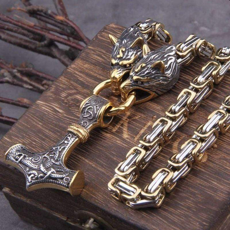 Collier Viking Loup - Sköll et Hati