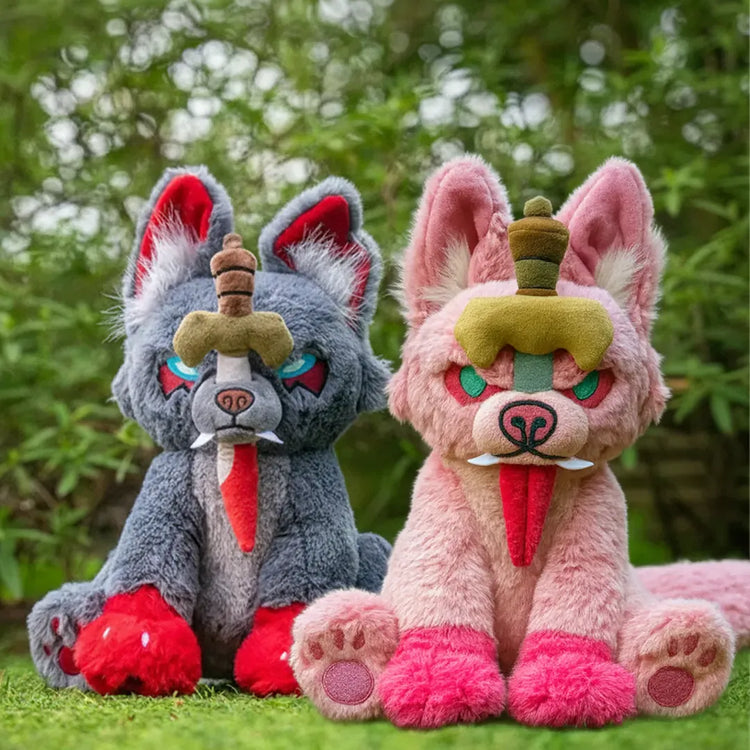 Peluche du loup Fenrir - Rose