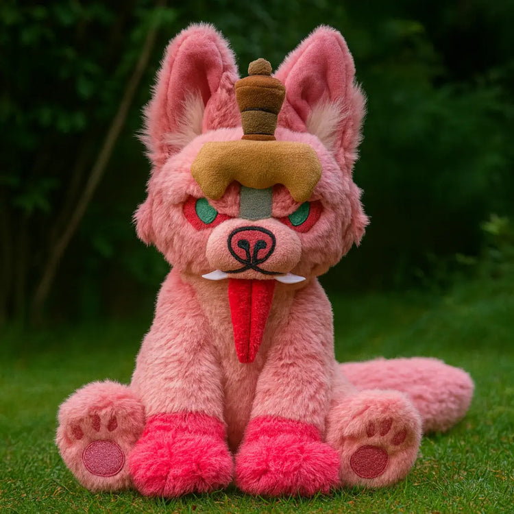 Peluche du loup Fenrir - Rose