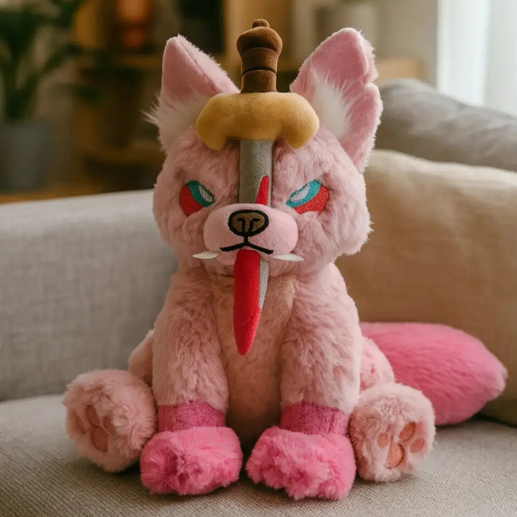 Peluche du loup Fenrir - Rose