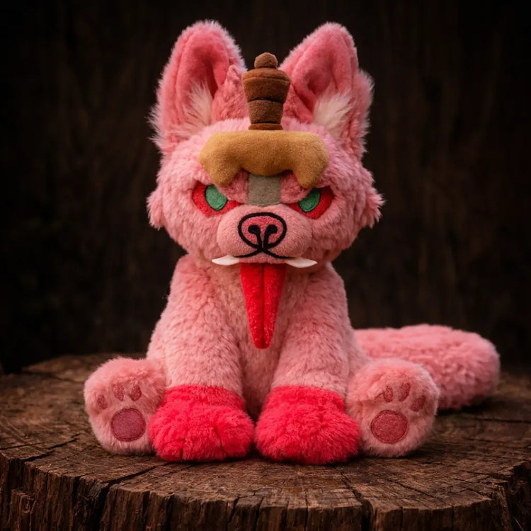 Peluche du loup Fenrir - Rose