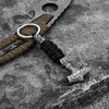 Accessoire Porte-clés Viking marteau de Thor en paracorde et acier inoxydable Antique Steel - Odins Hall