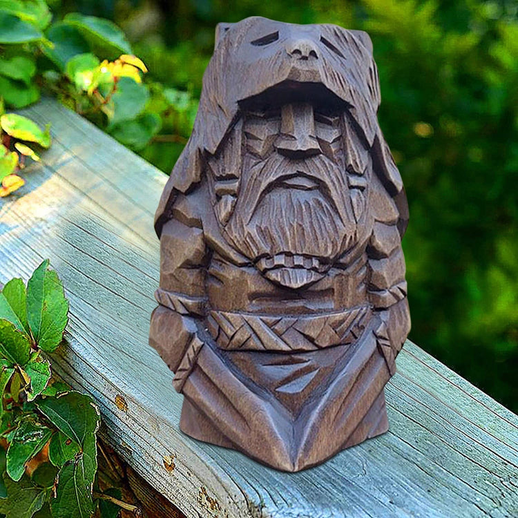Statuette Viking en bois dieux nordiques