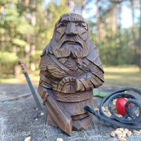 Statuette Viking en bois dieux nordiques