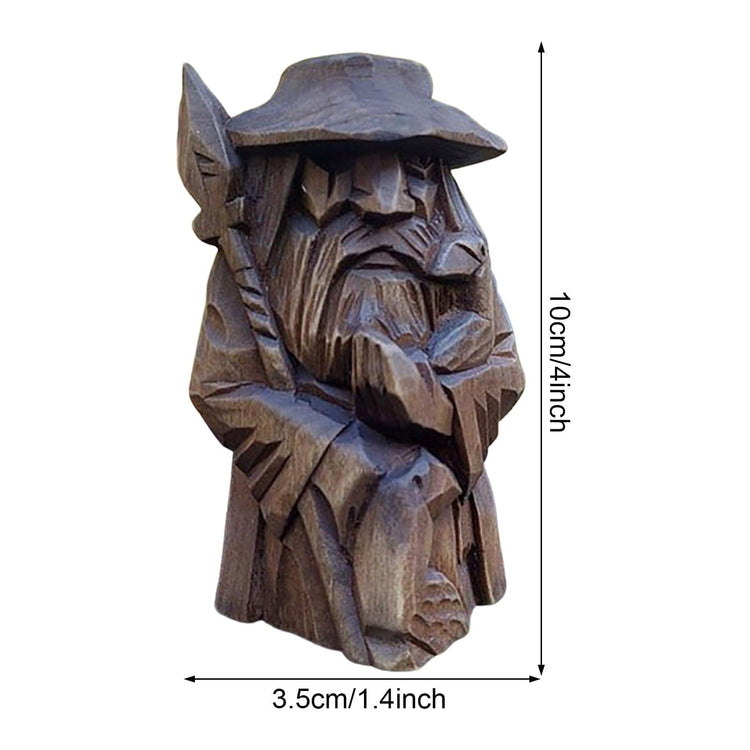 Statuette Viking en bois dieux nordiques